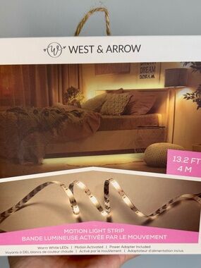💡West & Arrow LED Light Strip Motion Activated Kit Warm Lighting 13.2ft BNIB